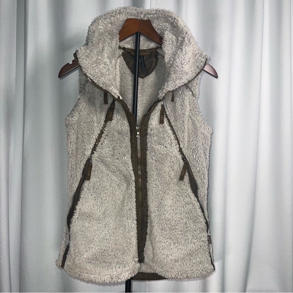 Kuhl Sherpa Fleece Flight Vest Packable Hood Hiking Outdoor Women M
